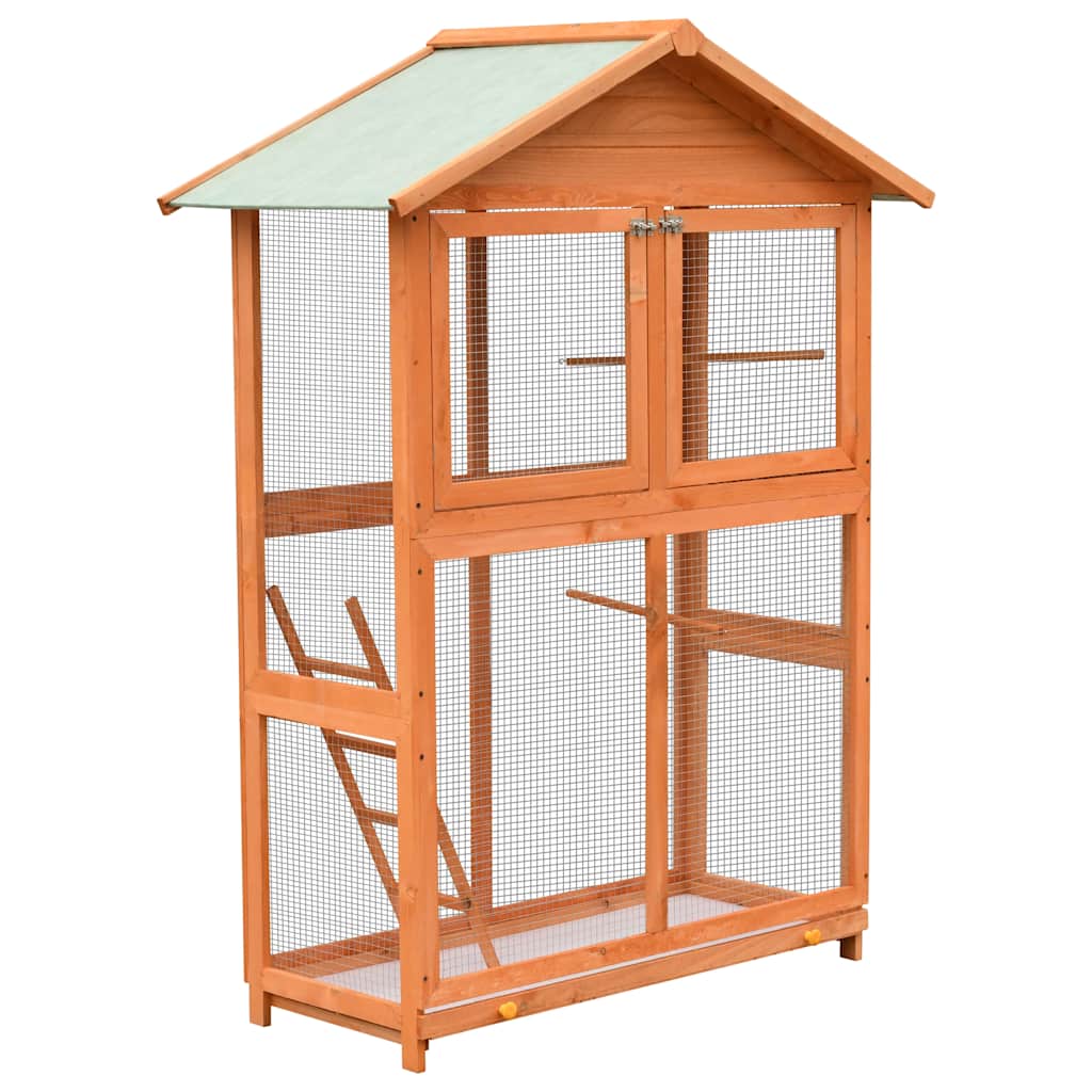 Gartenvoliere Holz mit Regendach 125,5 x 59,5 x 164 cm