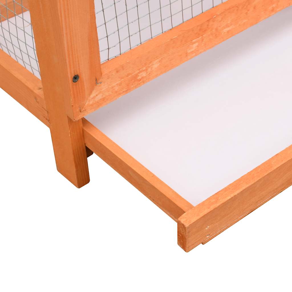 Holzvoliere Detail ausziehbare Bodenschublade