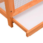 Holzvoliere Detail ausziehbare Bodenschublade
