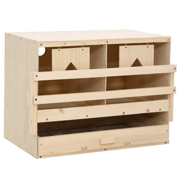 Legenest für Hühner 2 Fächer – Massivholz Kiefer – Flachdach