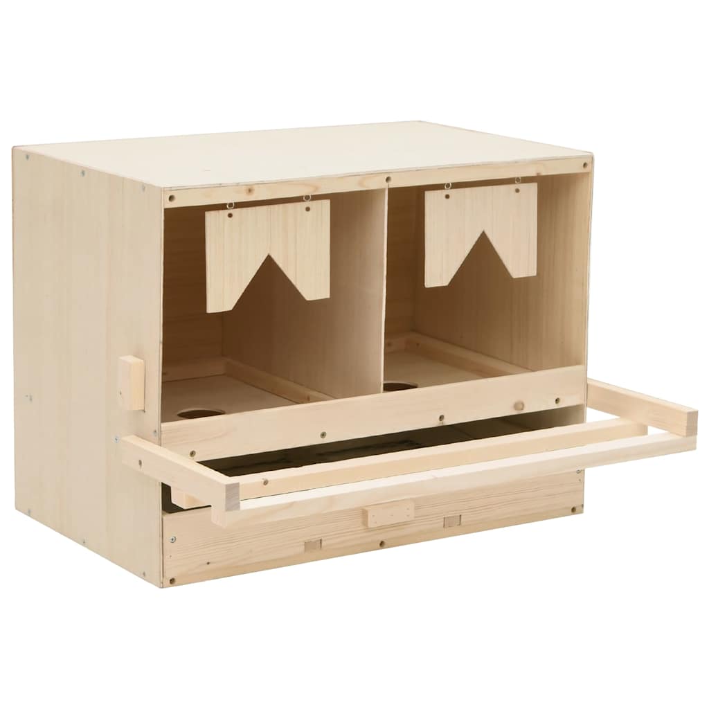 Legenest für Hühner 2 Fächer – Massivholz Kiefer – Flachdach