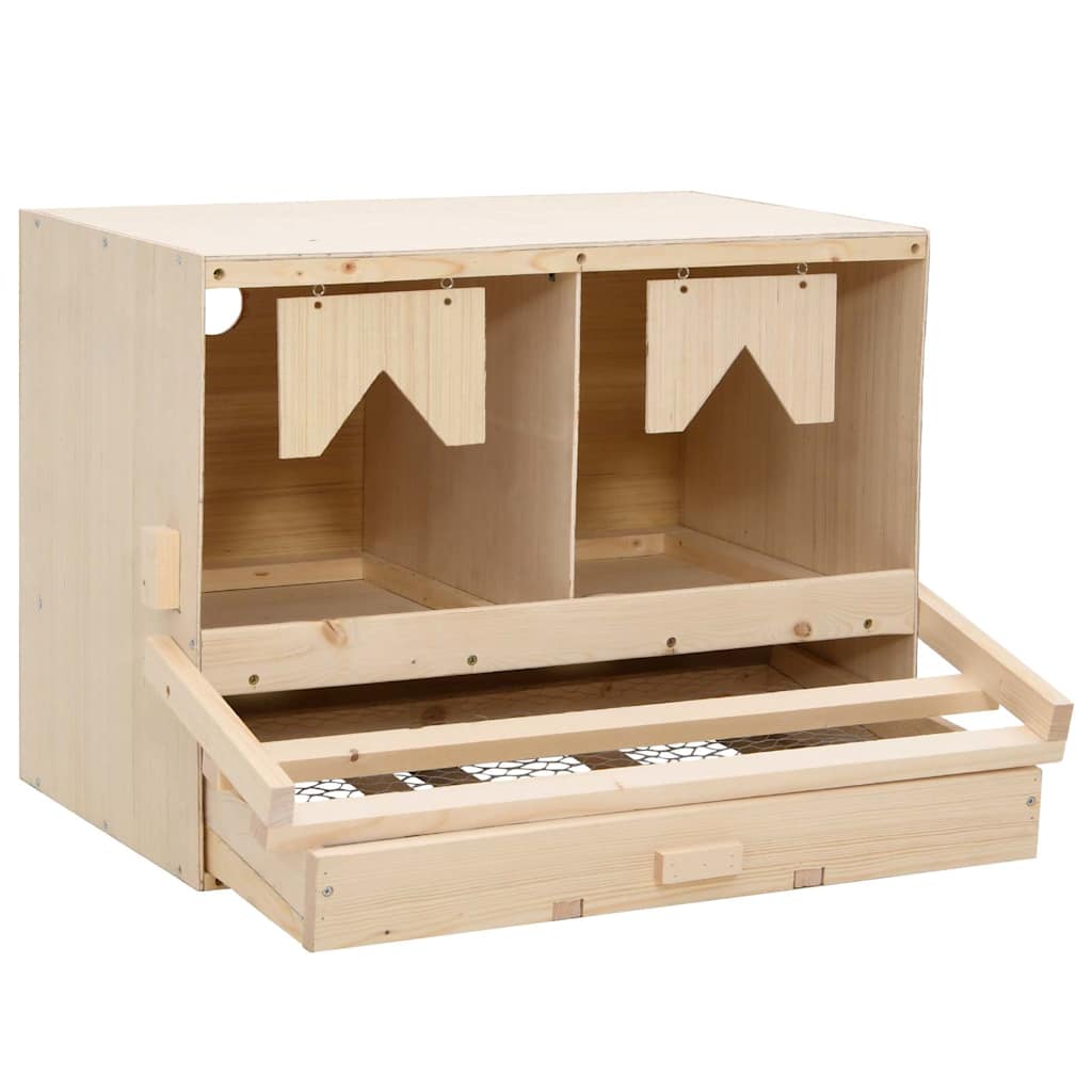 Legenest für Hühner 2 Fächer – Massivholz Kiefer – Flachdach