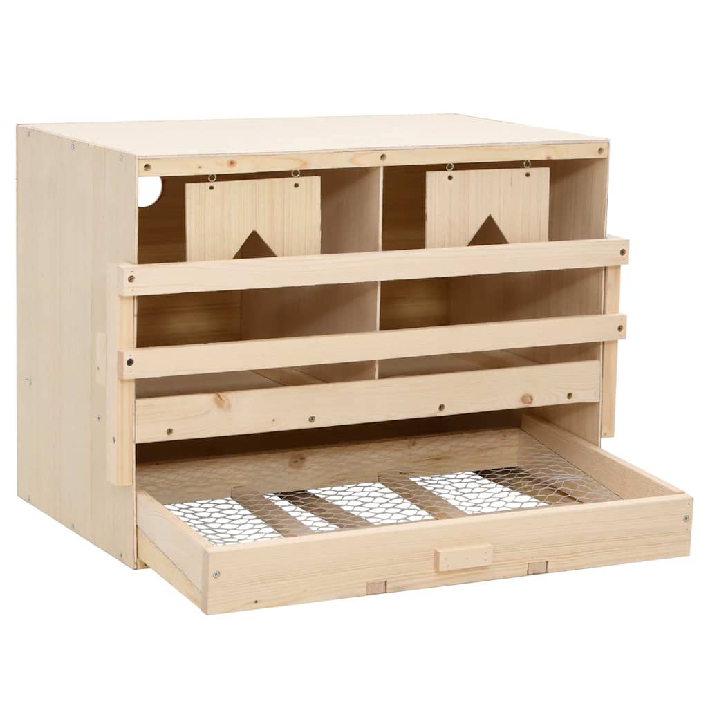 Legenest für Hühner 2 Fächer – Massivholz Kiefer – Flachdach