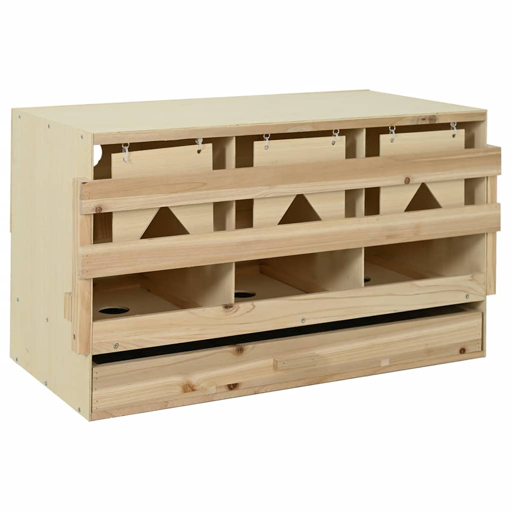 Legenest für Hühner 3 Fächer – Massivholz Kiefer – Flachdach