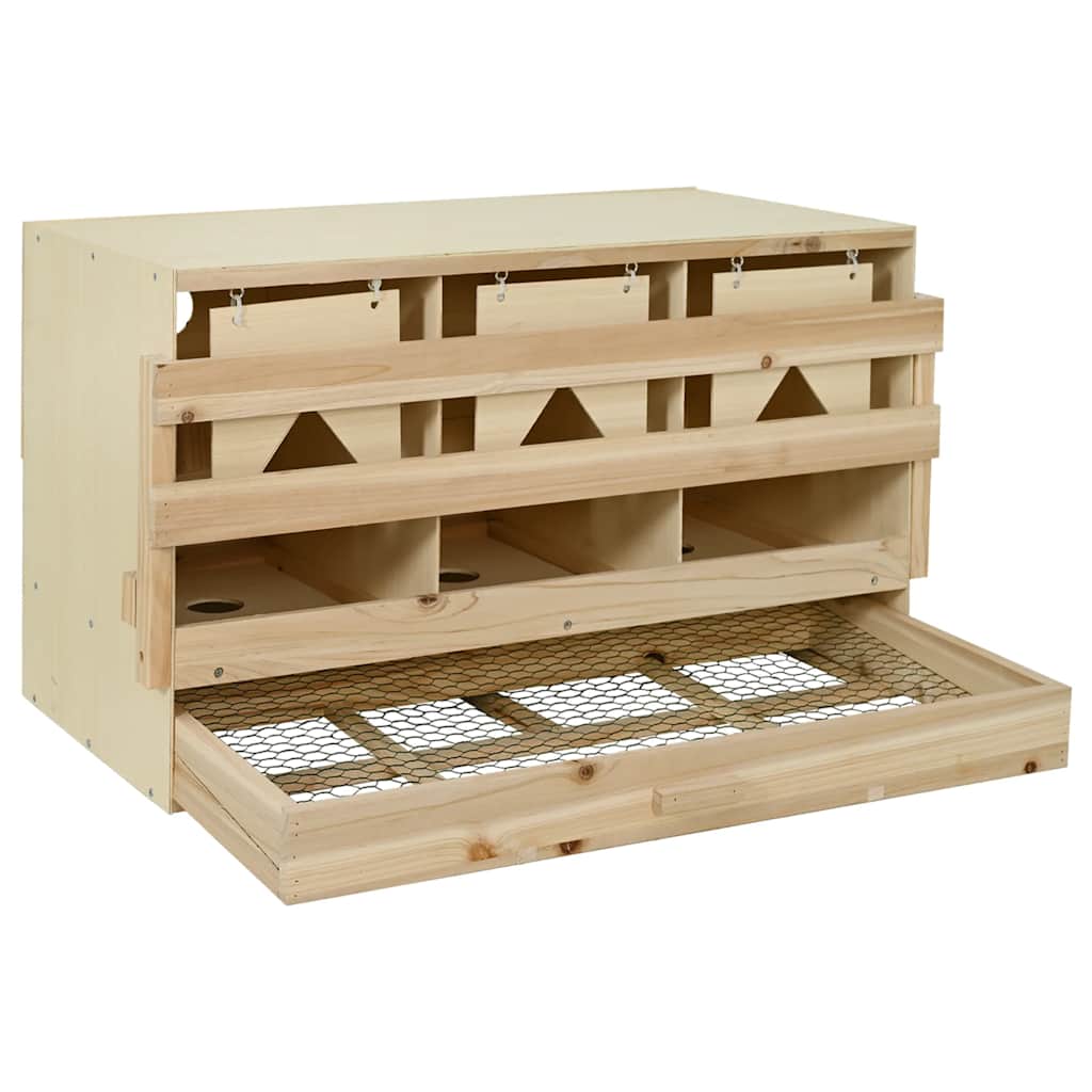 Legenest für Hühner 3 Fächer – Massivholz Kiefer – Flachdach