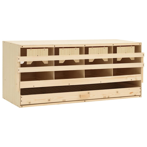 Legenest für Hühner 4 Fächer 106 cm – Massivholz Kiefer – Flachdach