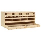 Legenest für Hühner 4 Fächer 106 cm – Massivholz Kiefer – Flachdach