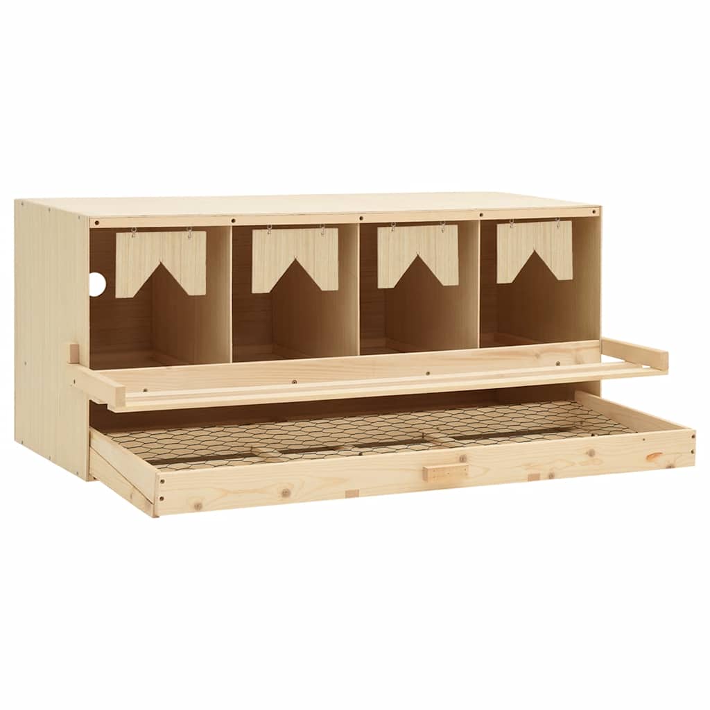 Legenest für Hühner 4 Fächer 106 cm – Massivholz Kiefer – Flachdach