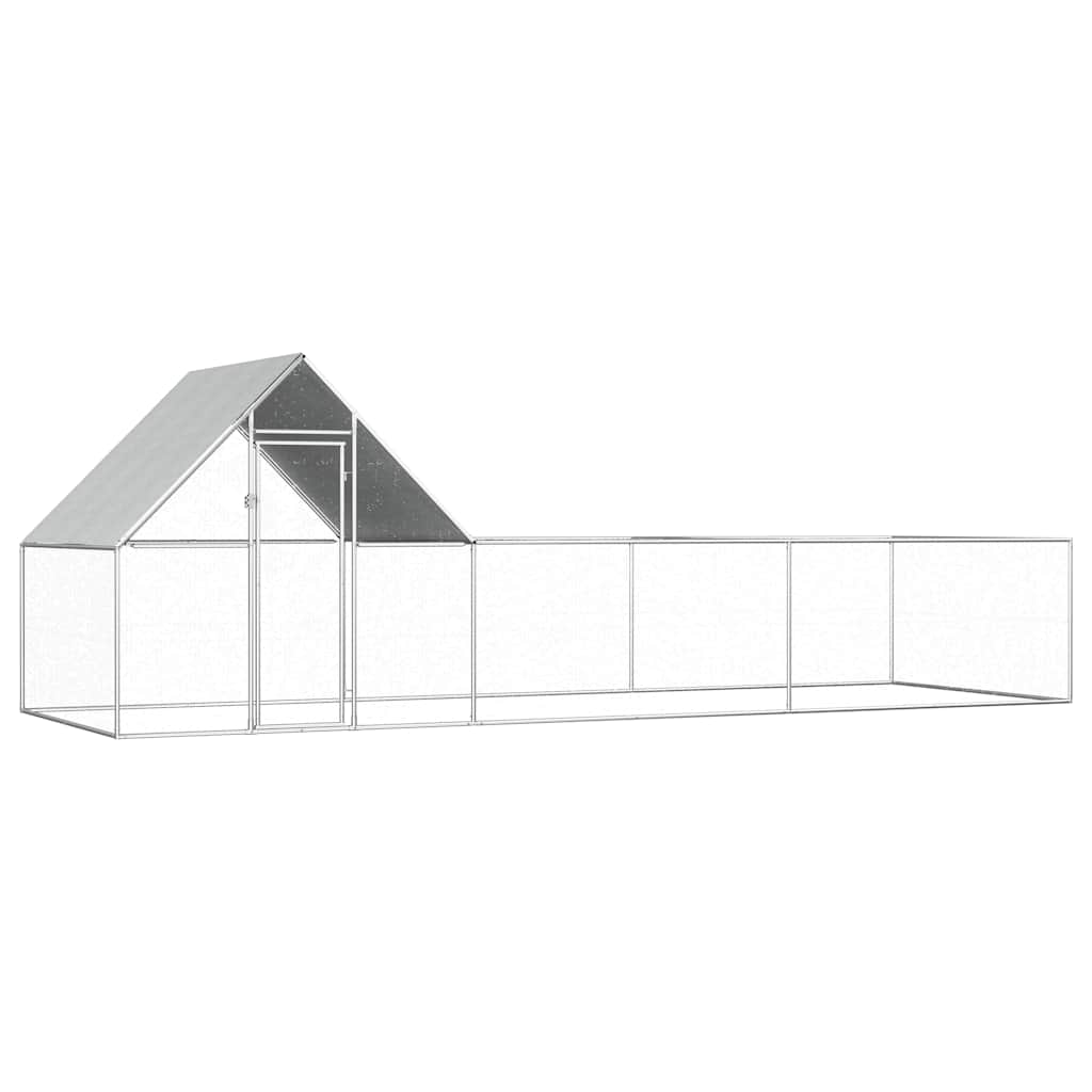 Hühnergehege 6 x 2 x 2 m aus verzinktem Stahl in Tunnelform