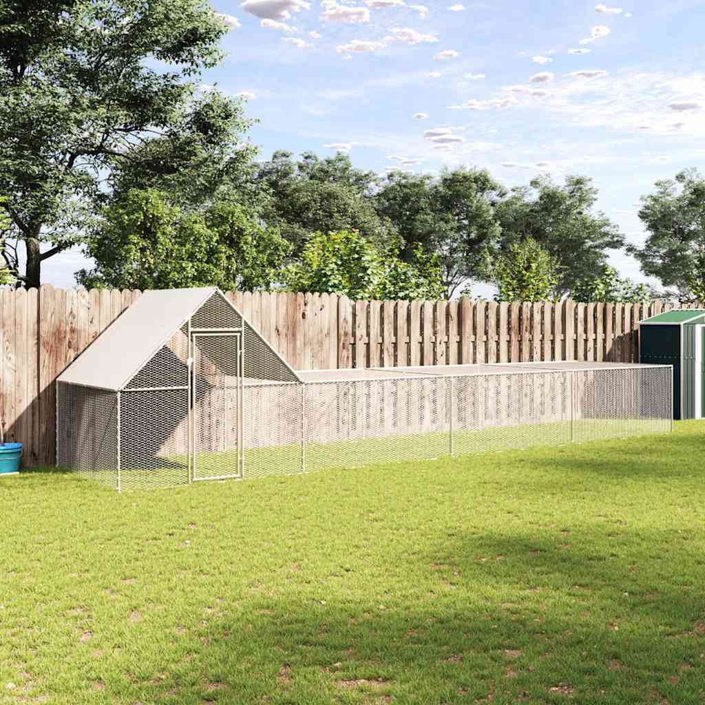 Hühnergehege 8 x 2 x 2 m begehbar verzinkter Stahl