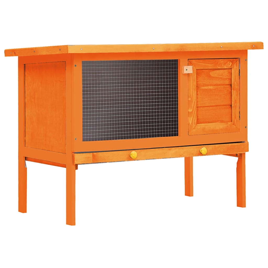 Kaninchenstall Holz 1 Ebene 90 x 45 x 65 cm mit aufklappbarem Dach