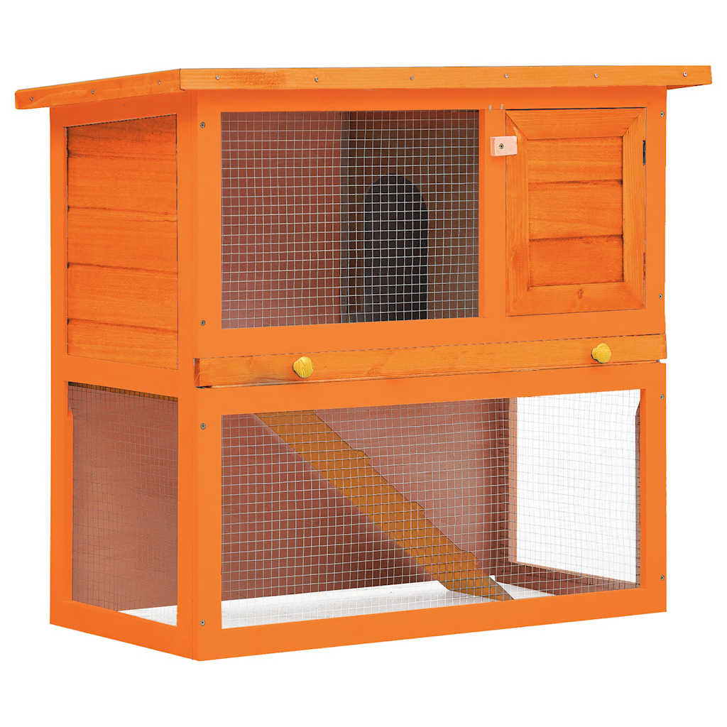 Kaninchenstall Holz Naturholz 90 x 45 x 80 cm mit einer Tür