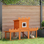 Kaninchenstall Holz Einzelhaus 142 x 50 x 101 cm mit grünem Dach
