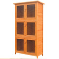 Kleintierstall mit 6 Boxen 102 x 48 x 180 cm aus Holz