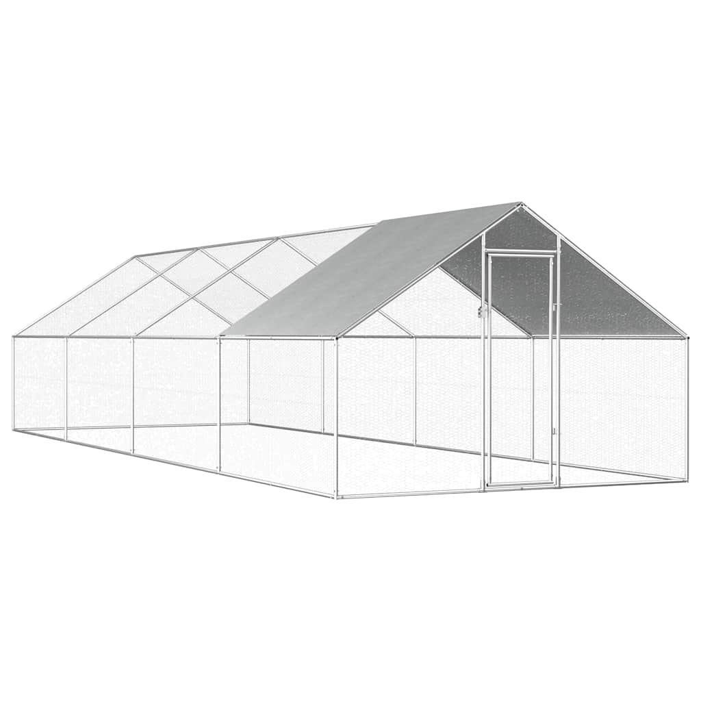 Hühnergehege 2,75 x 8 m mit 22 m² verzinkter Stahl