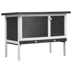 Kaninchenstall Holz Grau 90 x 45 x 65 cm