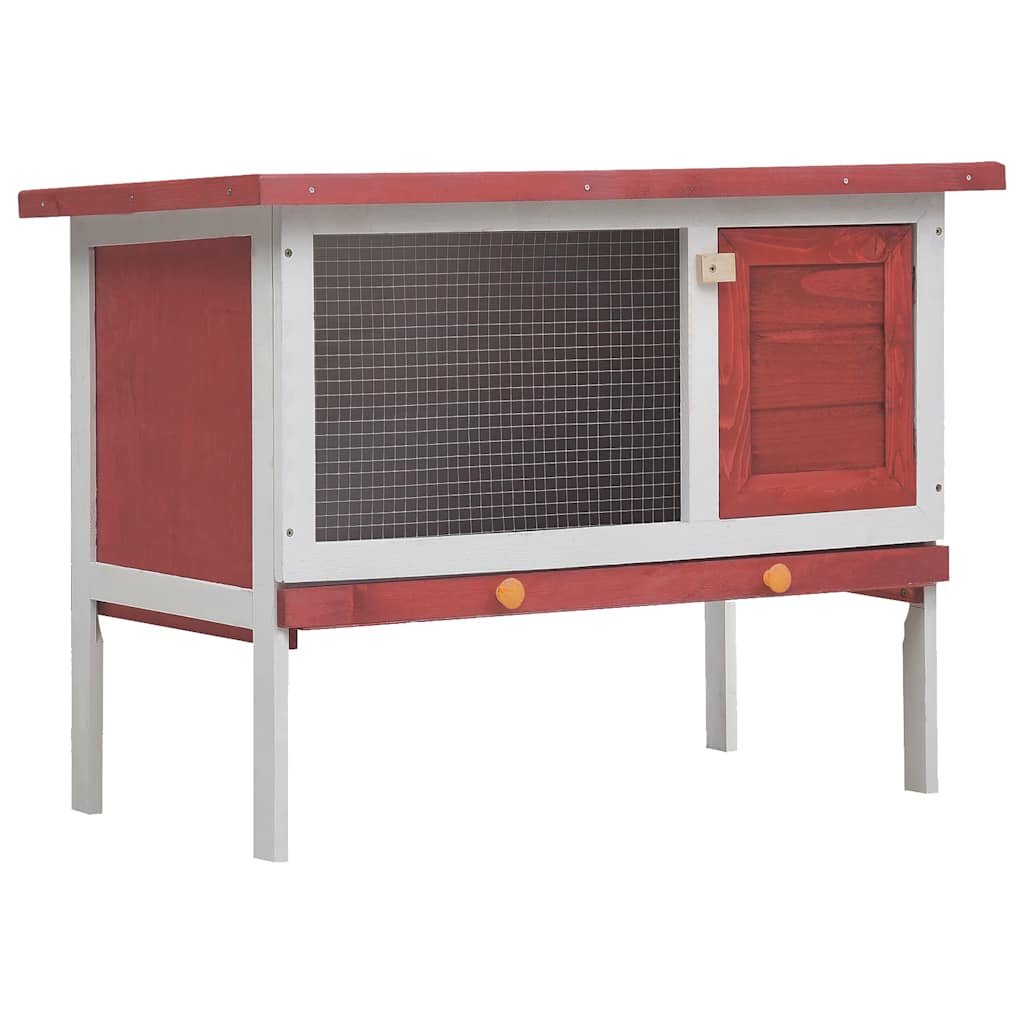 Kaninchenstall Holz Rot 90 x 45 x 65 cm eine Ebene