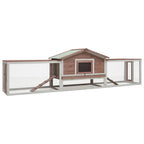 Kaninchenstall XXL Mokka 310 x 70 x 87 cm mit 2,2 m² Grundfläche