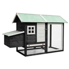 Hühnerhaus Holz Grau 170 x 81 x 110 cm mit Auslauf