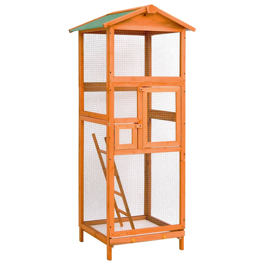 Vogelvoliere Holz 68 x 62 x 166 cm Fichte mit Dach