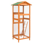 Holzvoliere Detail Leiter und Gitter