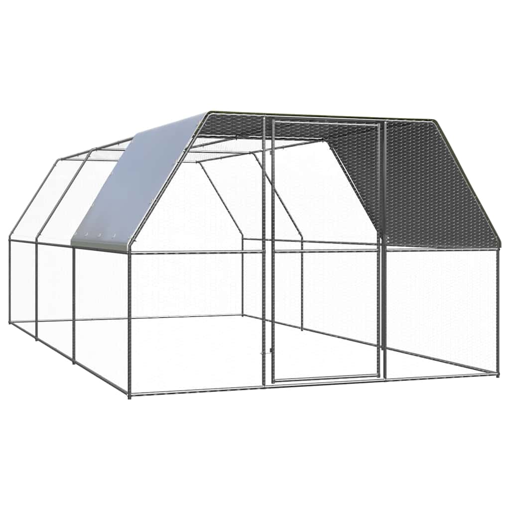 Begehbares Hühnergehege 3 x 6 m aus verzinktem Stahl mit 18 m²