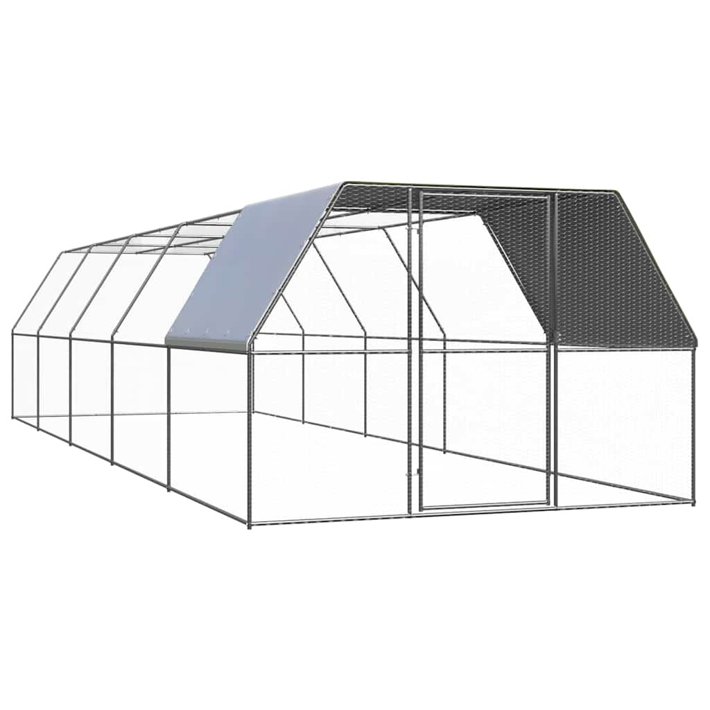 Hühnergehege 3 x 10 m verzinkter Stahl 30 m²