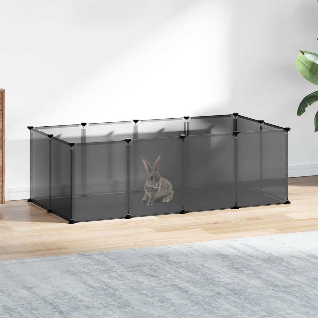 Nagerkäfig Schwarz 144 x 74 x 46,5 cm mit Kunststoffwanne für drinnen