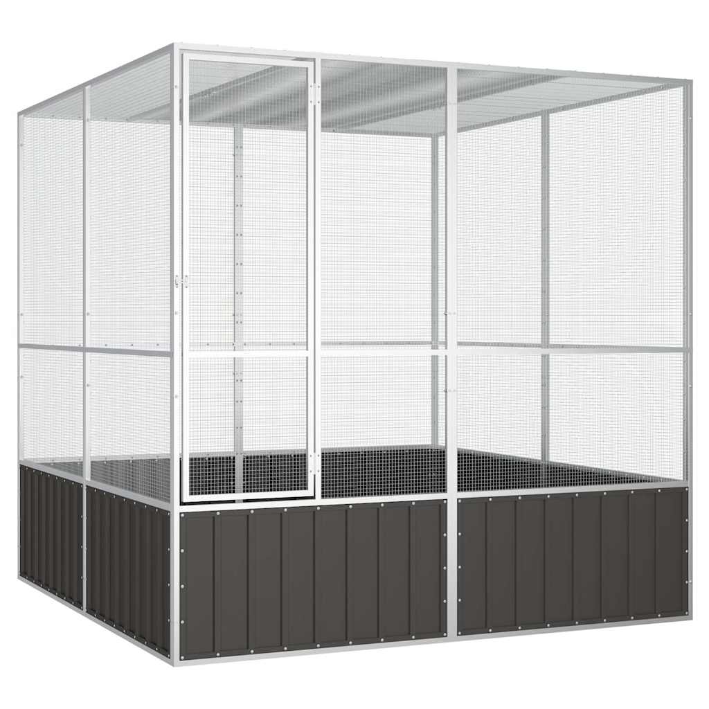 Voliere begehbar Anthrazit 213,5 x 217,5 x 211,5 cm