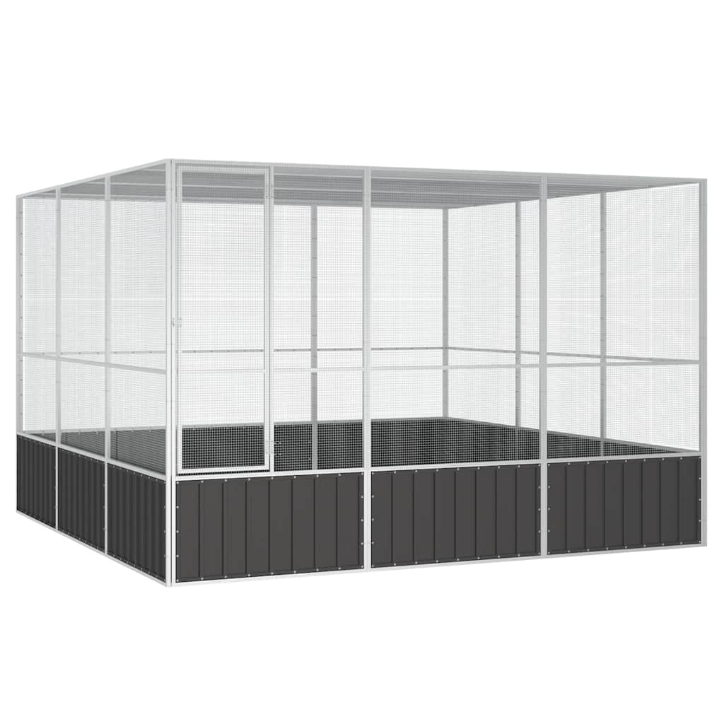 Voliere begehbar Anthrazit 302,5 x 324,5 x 211,5 cm