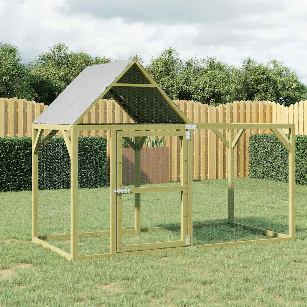 Hühnerhaus aus imprägniertem Kiefernholz 200 x 100 x 150 cm für 5 bis 6 Hühner