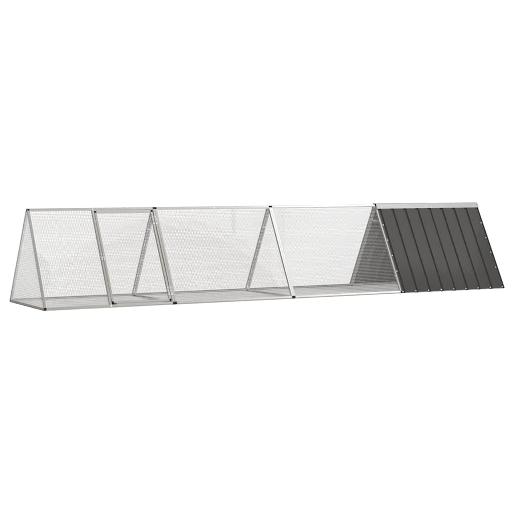 Kaninchenkäfig Anthrazit 403,5 x 80,5 x 71 cm mit 3,2 m²