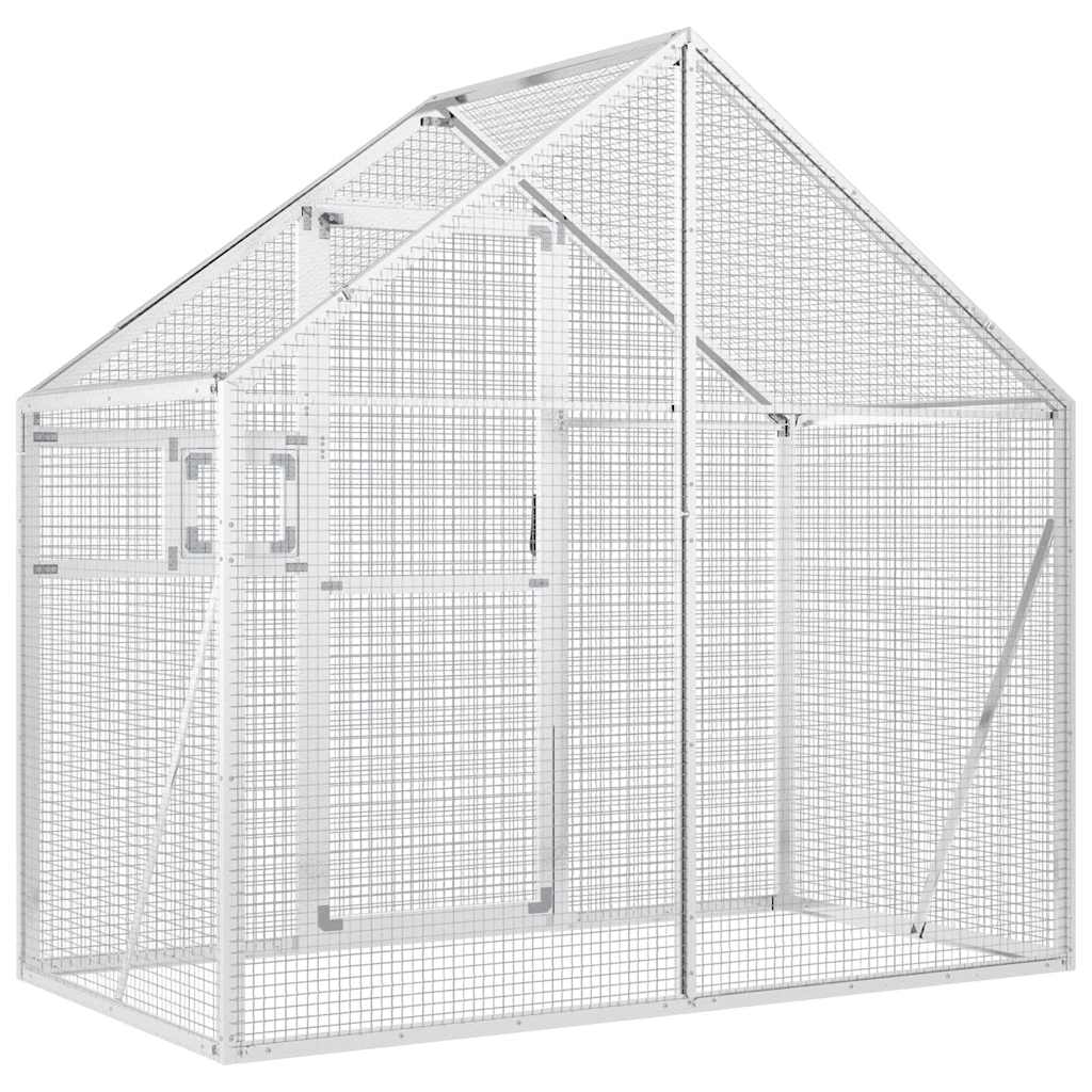 Voliere Aluminium Detail Rahmenprofil und Gitter