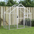 Außenvoliere Aluminium 179 x 100 x 185 cm silbern im Garten