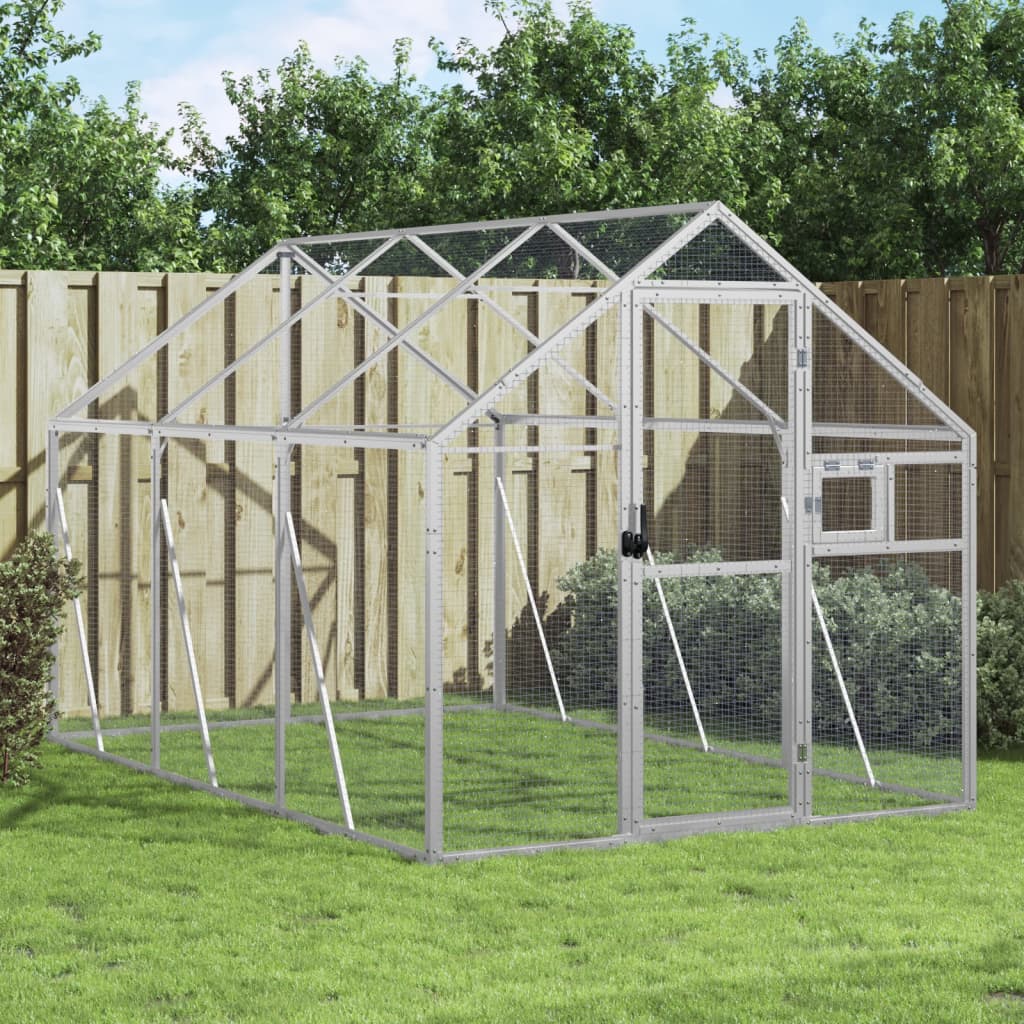 Außenvoliere Aluminium 179 x 300 x 185 cm mit 5,4 m² Flugfläche