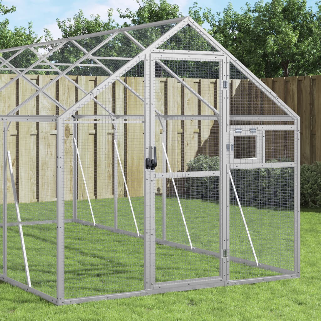 Außenvoliere Aluminium 179 x 1000 x 185 cm mit 17,9 m² Flugfläche