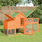Hühnerhaus Holz Braun 186,5 x 58,5 x 113 cm mit erhöhtem Schlafbereich