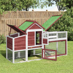 Hühnerhaus Holz Mokka 186,5 x 58,5 x 113 cm mit Nistkasten