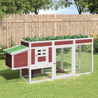 Hühnerhaus Holz Mokka 204 x 50 x 84 cm schmale Bauform