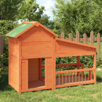 Hundehütte Holz braun 143 x 60,5 x 109 cm, lange hohe Bauform