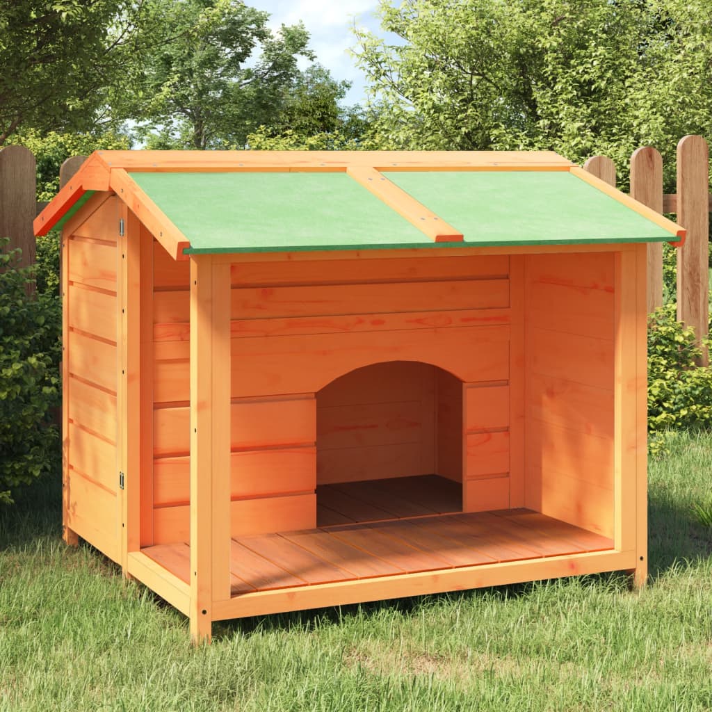 Hundehütte Holz braun 96 x 87 x 80,5 cm für kleine bis mittlere Hunde
