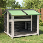 Hundehütte Holz grau 96 x 87 x 80,5 cm für kleine bis mittlere Hunde