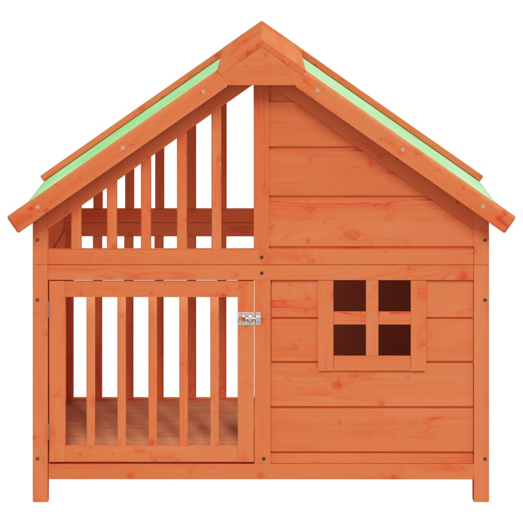 Hundehütte Holz Seitenansicht mit Dach
