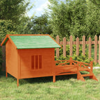Hundehütte Holz braun 159 x 120 x 88,5 cm für mittelgroße Hunde