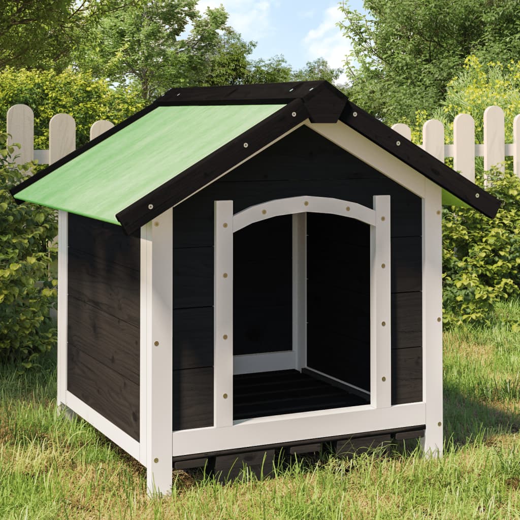 Hundehütte Holz grau 65 x 65 x 61,5 cm für sehr kleine Hunde