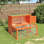 Kaninchenstall Holz Braun 102 x 90 x 84,5 cm Massivholz Kiefer