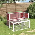 Kaninchenstall Holz Mokka 102 x 90 x 84,5 cm Massivholz Kiefer
