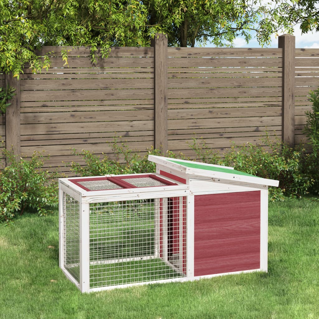 Kaninchenstall Holz Mokka 100,5 x 54 x 55 cm Massivholz Kiefer
