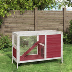 Kaninchenstall Holz Mokka 103 x 44 x 69,5 cm Massivholz Kiefer