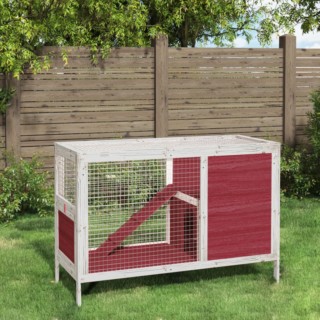 Kaninchenstall Holz Mokka 103 x 44 x 69,5 cm Massivholz Kiefer